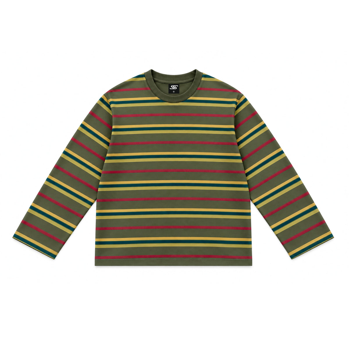 Olive Stripes Full Sleeves Tshirt